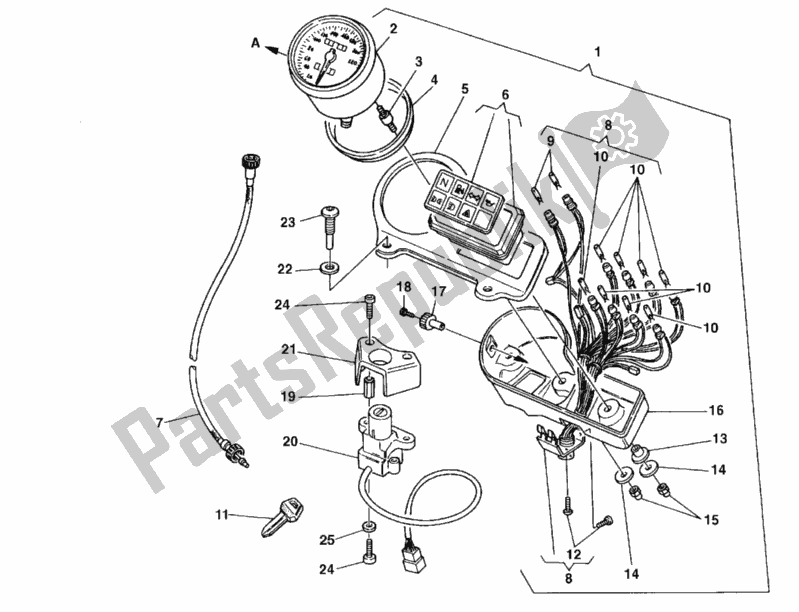 Toutes les pièces pour le Mètre du Ducati Monster 750 Dark 1999